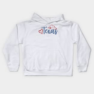 Love Texas with Hat- red/blue Kids Hoodie